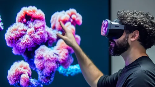 Man Interacting with Virtual Reality Coral