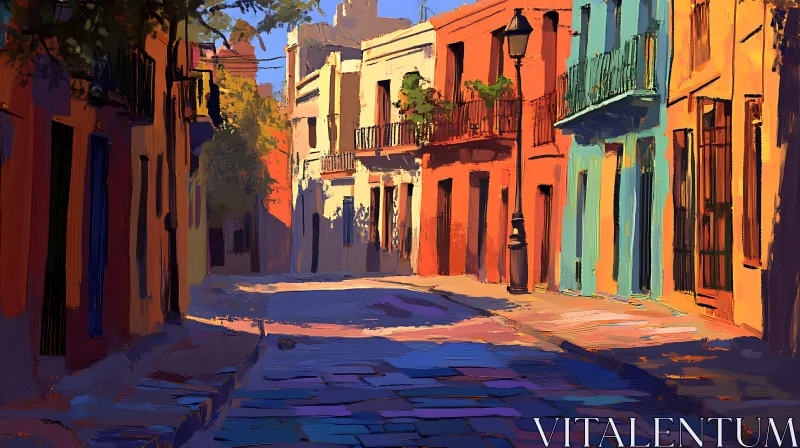 Charming street with vibrant architecture