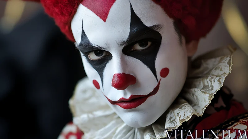 Clown Face Close-Up: A Study in Contrasts