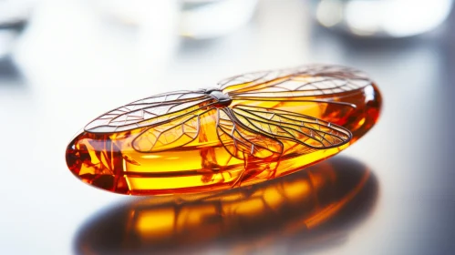 Amber Glass Bottle with Butterfly Lid - A Modern Artistic Masterpiece