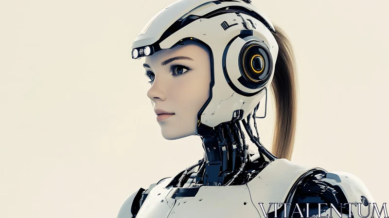 Sophisticated Female Cyborg Design AI Image