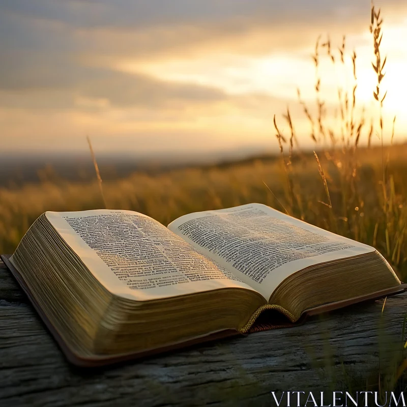 Sunset Scripture: An Open Book's Serenity