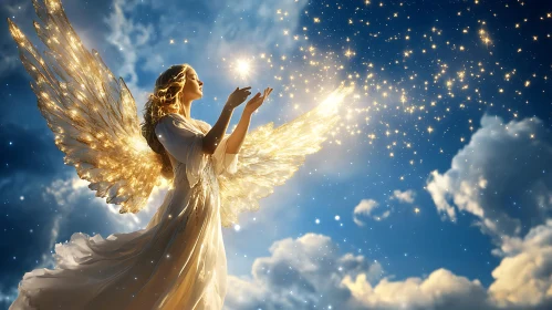 Angel reaching for the stars