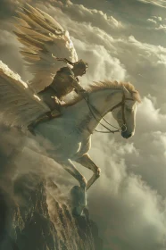 Ethereal Flight: Pegasus and its Rider