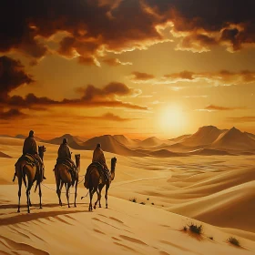 Camels in the Desert