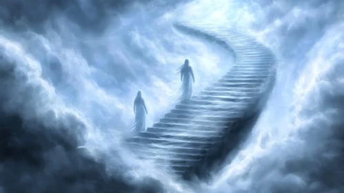 Ethereal Ascent Through Cloudy Skies