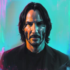 Artistic Representation of Keanu Reeves