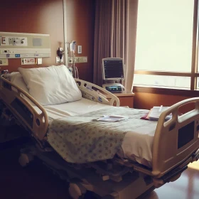 Empty Hospital Bed in Quiet Room
