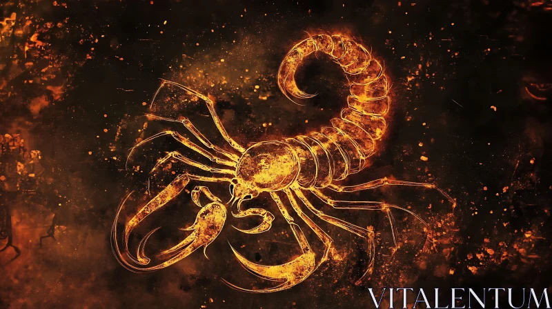 Glowing Scorpion on Dark Background
