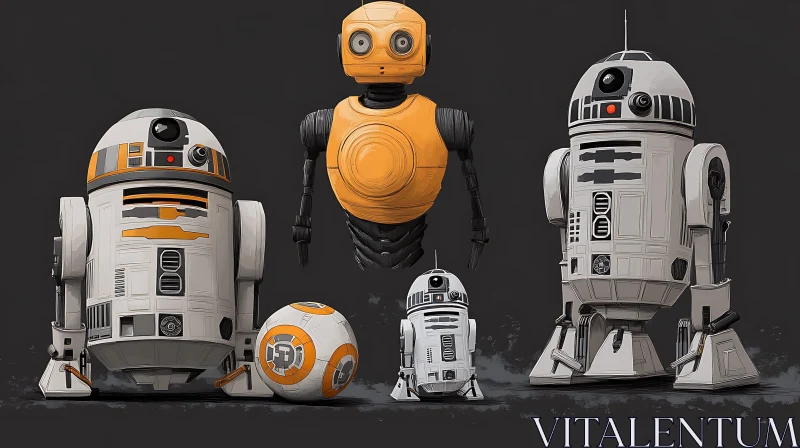 Mechanical Companions: A Droid Showcase AI Image