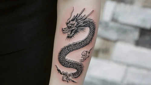 Detailed Dragon Tattoo Arm Design