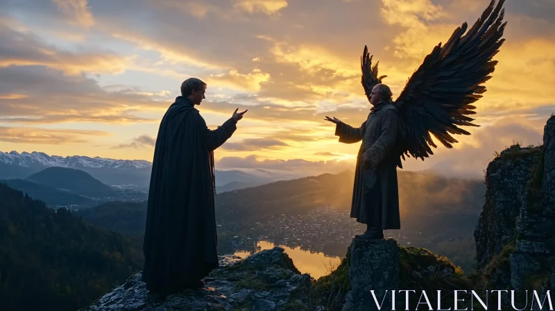 Winged Figure on Mountain Top