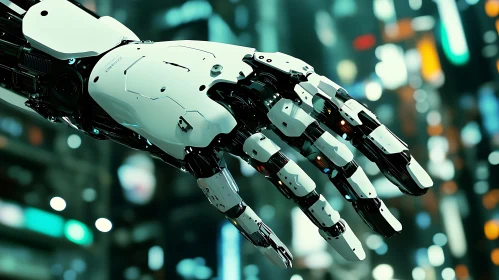 Mechanical Hand in Modern Urban Setting