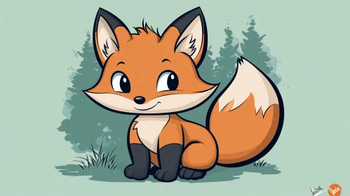 Whimsical Fox in Forest Glade