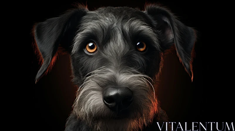 Black Schnauzer Portraiture in Cinema4D AI Image