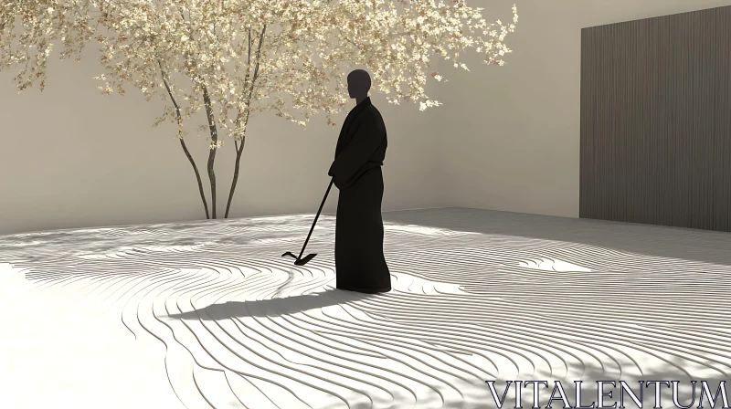 Raking Sand: A Moment of Peace