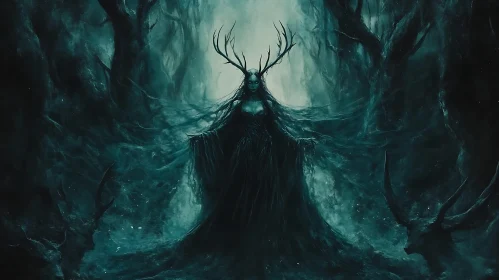 Mystic Forest Spirit with Antlers