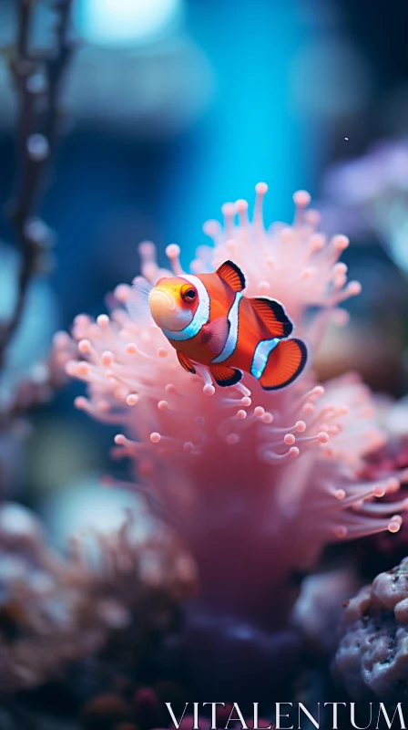 Clownfish in Vibrant Coral Aquarium - Desktop Wallpaper AI Image