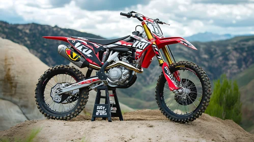 Red and White Off-Road Motorcycle