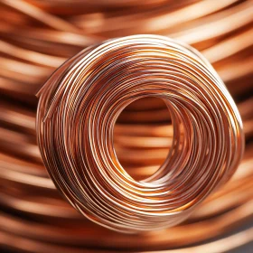 Intricate Coiled Copper Wire Close-Up