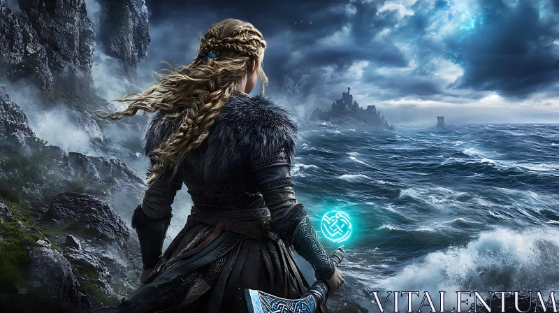 Female Warrior with Magic Orb