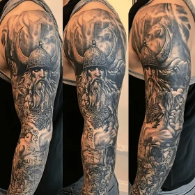 Detailed Viking Tattoo Sleeve Art