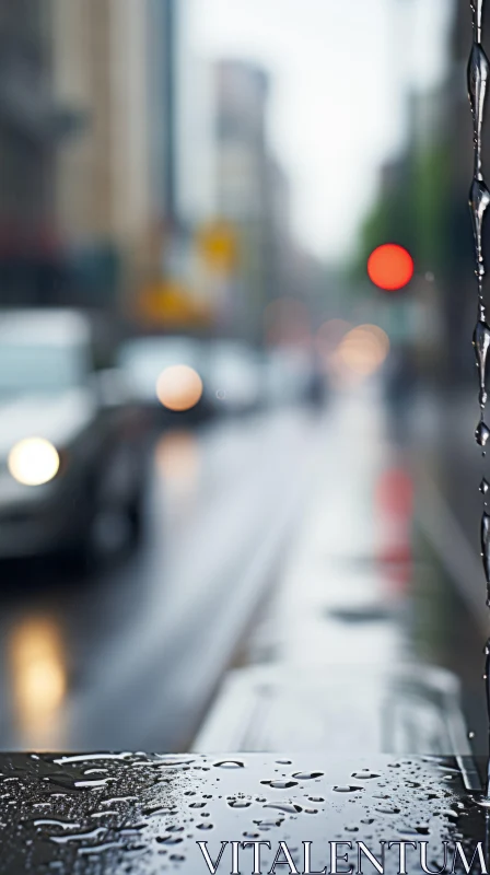 Rain Droplet on Glass: A Reflection of Urban Life