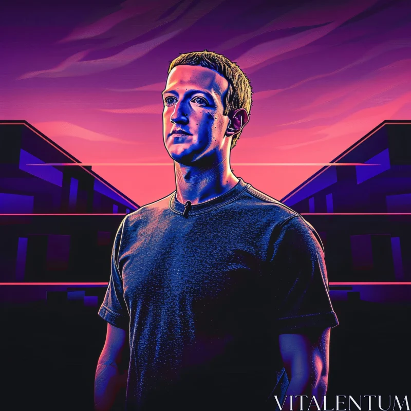 Mark Zuckerberg Digital Portrait AI Image