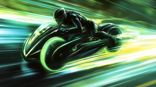 Cyberpunk Rider on Light Cycle