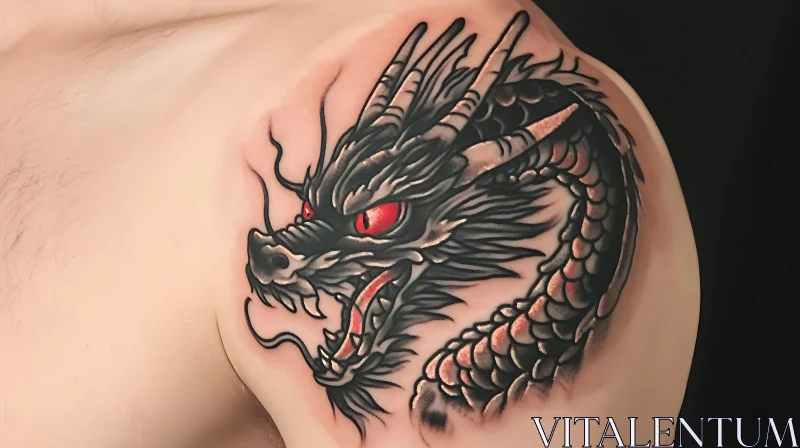 Mythical Dragon Tattoo Art AI Image