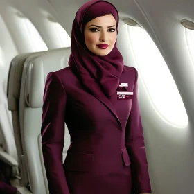 Portrait of Woman in Airline Uniform
