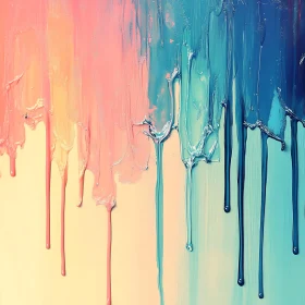 Fluid Color Dripping Lines Art