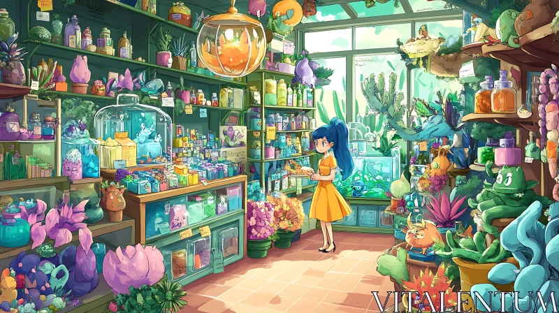 Charming Cartoon-Style Shop Interior AI Image