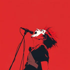 Singer in Red Illustration