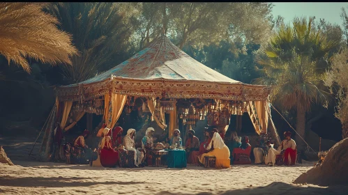 Arabian Tent Meeting in the Desert