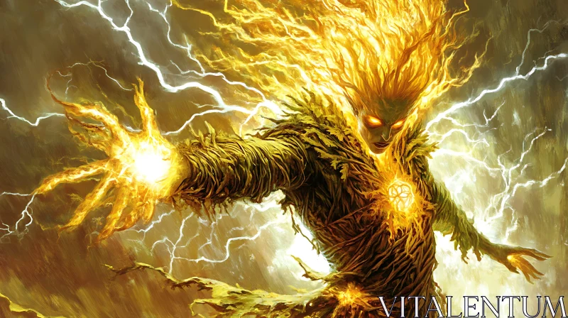 AI ART Wrath of Nature: A Lightning Elemental