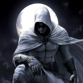 Cloaked Hero in Moonlight