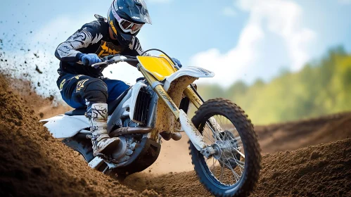 Dirt Bike Rider Kicking Up Dust