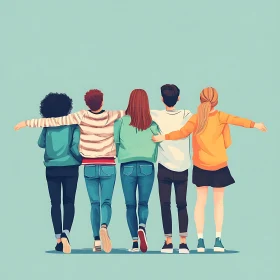 Friends United: A Colorful Illustration