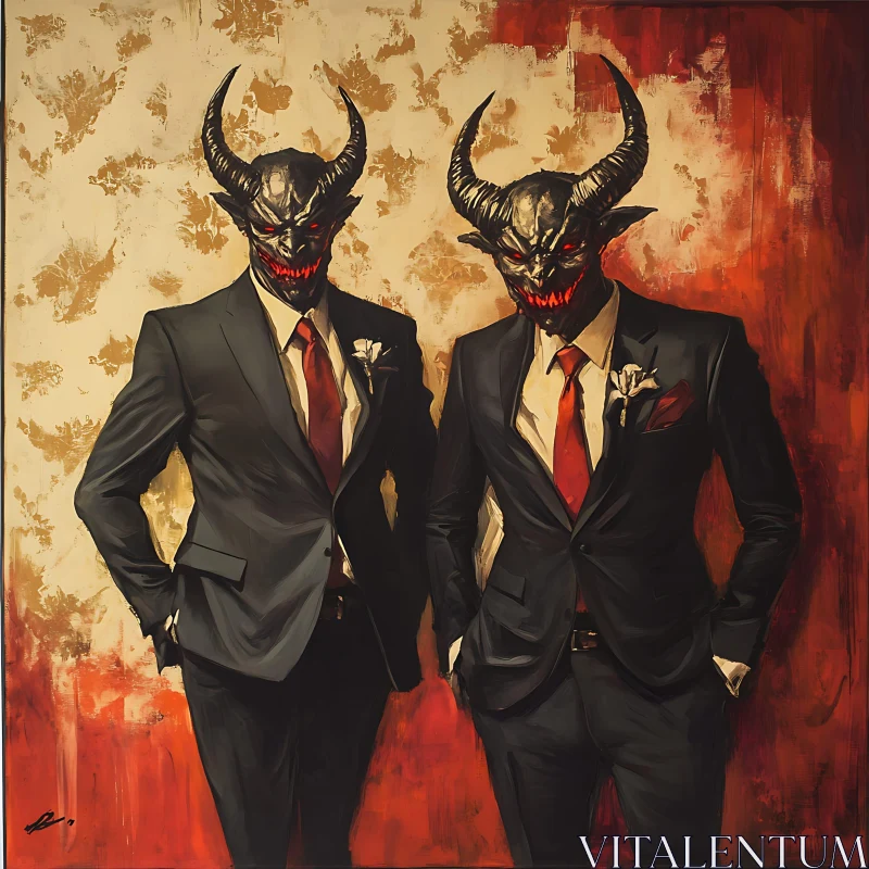 AI ART Horned Figures in Formal Wear