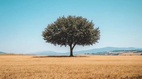 Solitary Tree in Summer Field