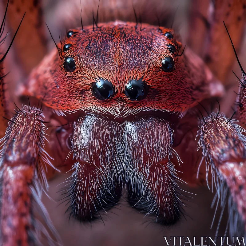 AI ART Close-Up of a Spider's Head - Macro Photography