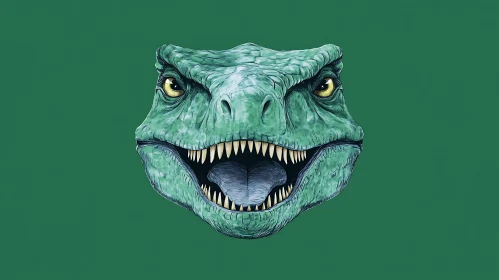 Prehistoric Predator Head Illustration