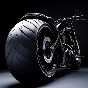 Monochrome Motorcycle Art: Chrome and Rubber