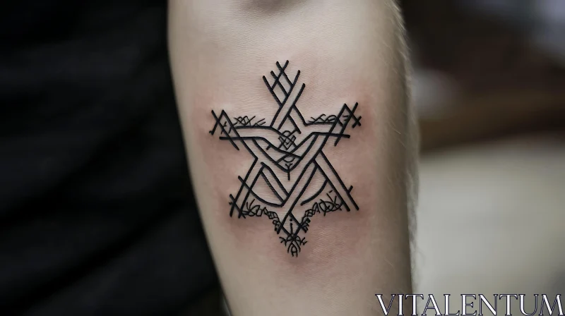 Detailed Geometric Tattoo Design AI Image