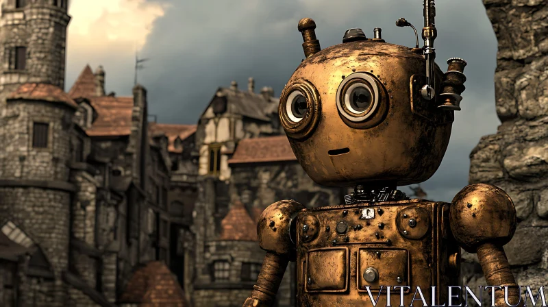 AI ART Vintage Robot in a Fantasy Setting