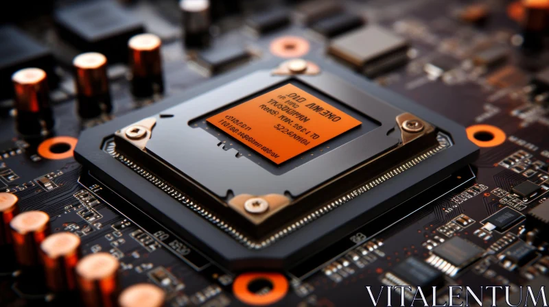 Graceful and Bold Motherboard Detailing in Bronze and Black AI Image
