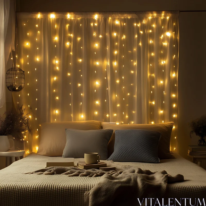 AI ART Cozy Bedroom Ambiance with Soft Lighting