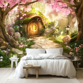 Whimsical Bedroom with Hobbit House View