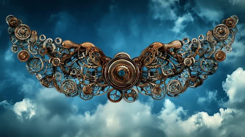 Gears and Cogs Wings Steampunk Art